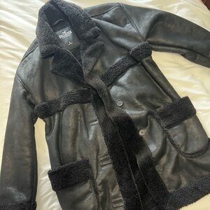 black fuzzy winter coat